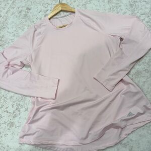 adidas Women's Long-Sleeve Athletic Top in Pale Pink